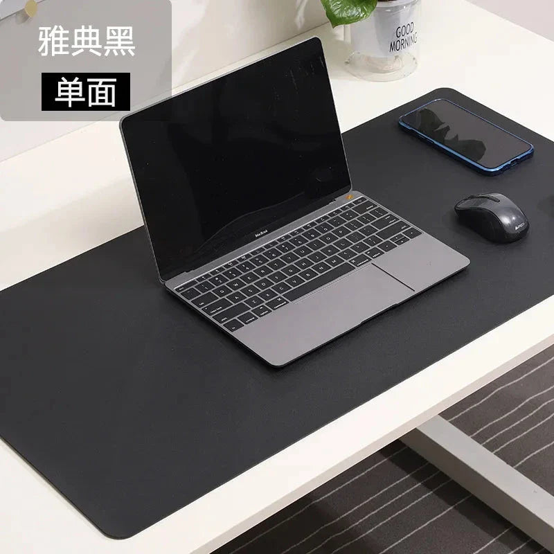 Large White PU Leather Mouse Pad – Waterproof Non-Slip Gaming Desk Mat for Keyboard & Computer Setup