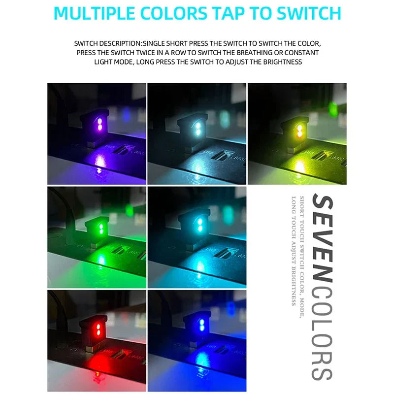 Mini USB LED Night Light | Car Interior Atmosphere Lamp with Eye Protection