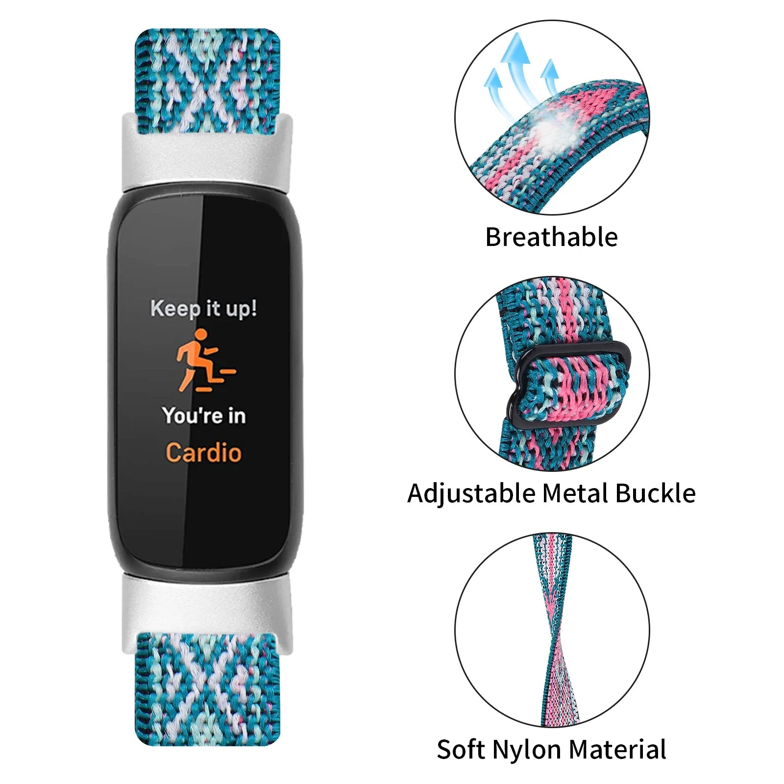 Fitbit Luxe Nylon Elastic Band - Soft Breathable Strap