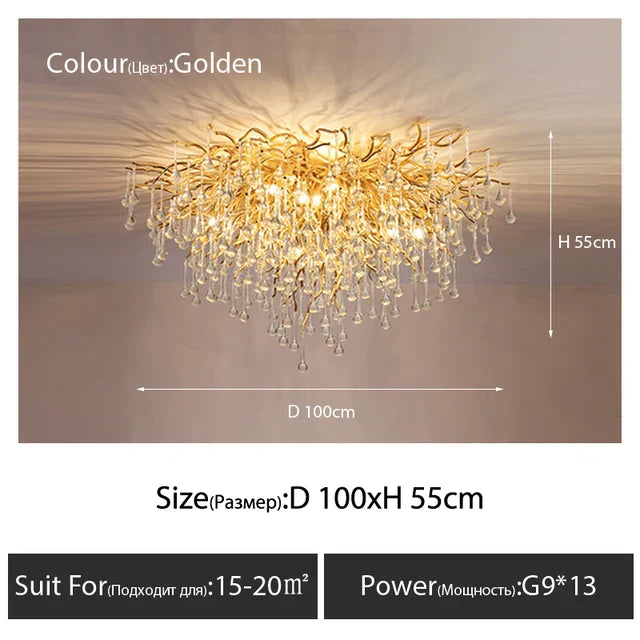 DecorBites™ Crystal Ceiling Chandelier - Luxury Lighting for Modern Spaces