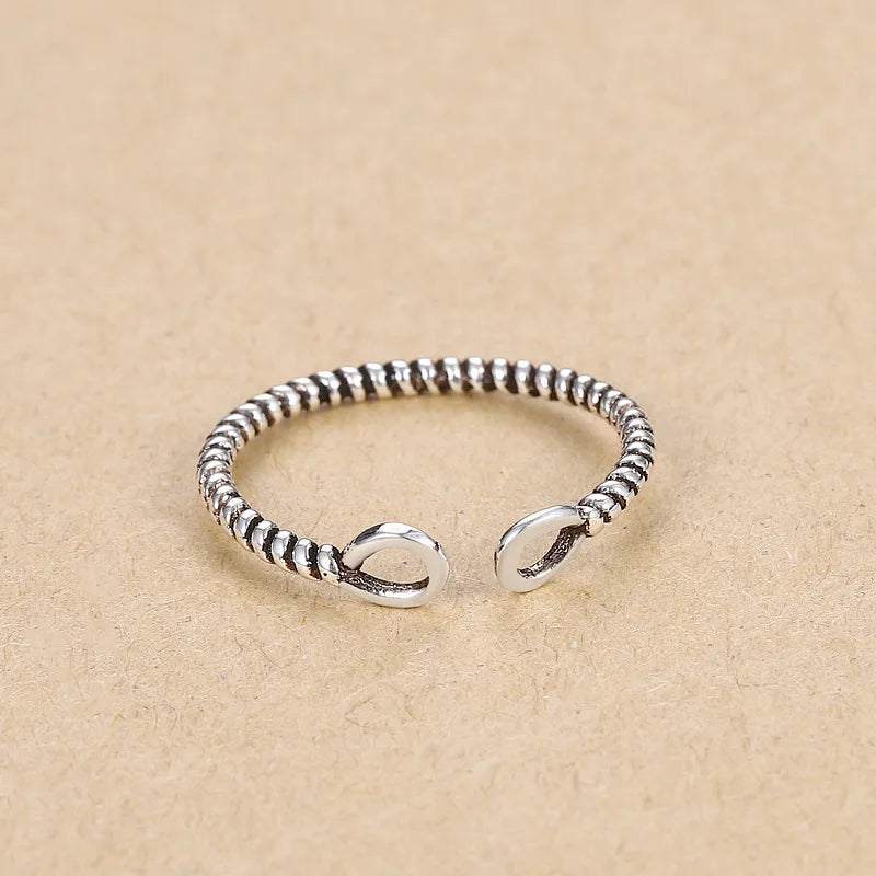 925 Sterling Silver Zircon Adjustable Ring | Women's Cocktail Jewelry
