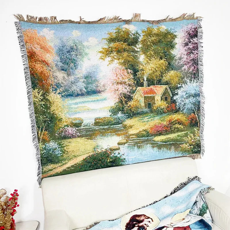 DecorBites™ Jacquard Sofa Blanket - Versatile Outdoor Picnic Mat & Bed Cover