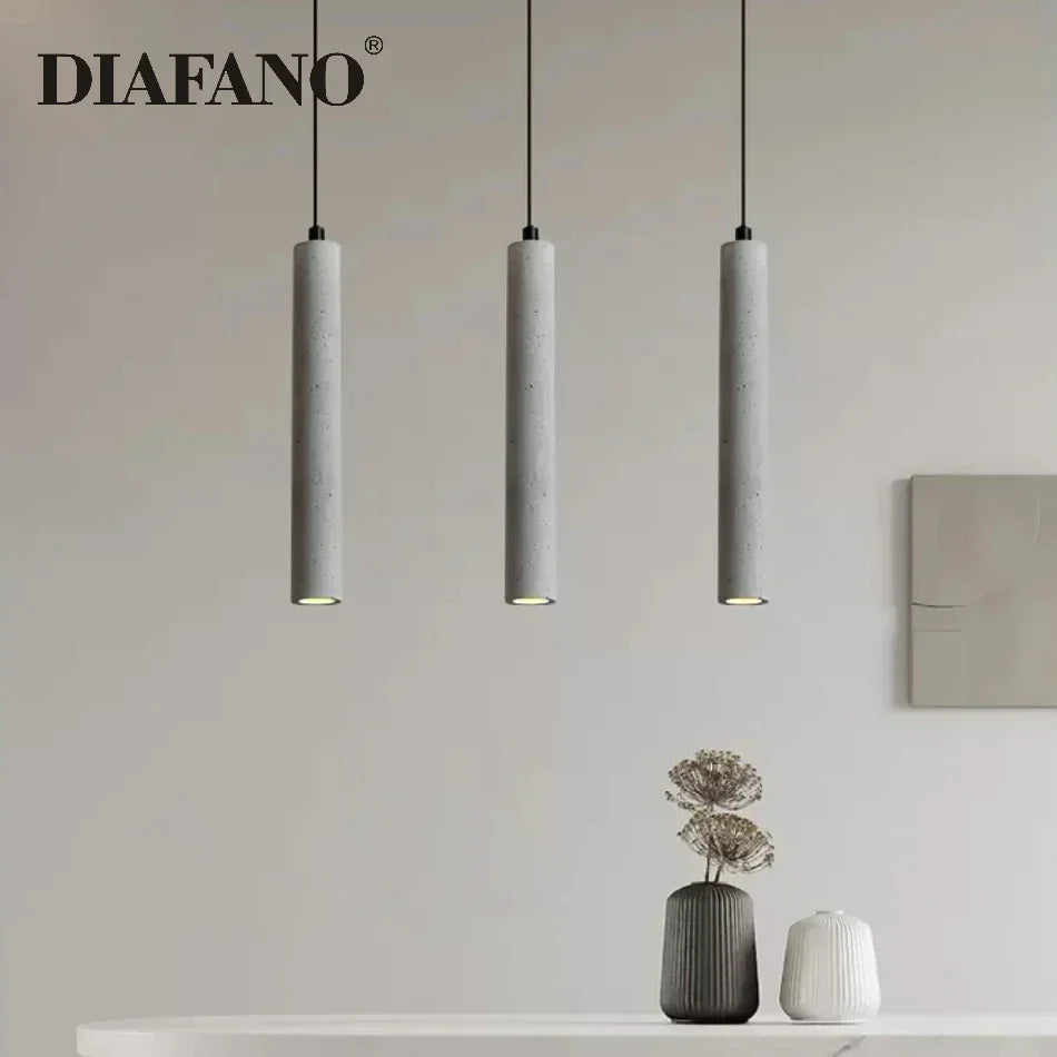 DecorBites™ Concrete Tube Pendant Light Chandelier