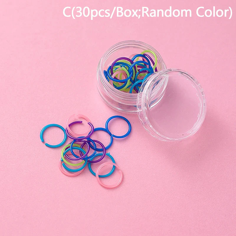Vintage Round Resin Hoop Earrings Set | 30Pcs Colorful Hypoallergenic Plastic Studs