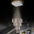 DecorBites™ Crystal Column Chandelier: Modern Living Room Lighting