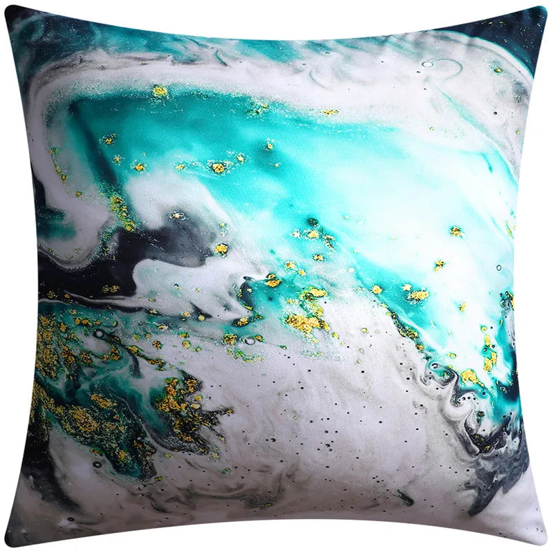 DecorBites™ Blue Floral Cushion Cover 45x45cm for Modern Home Decor & Office Sofa