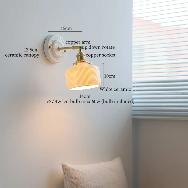DecorBites™ Copper Arm Vintage LED Wall Lamp 70CM Adjustable Wire Living Room Bedroom Light