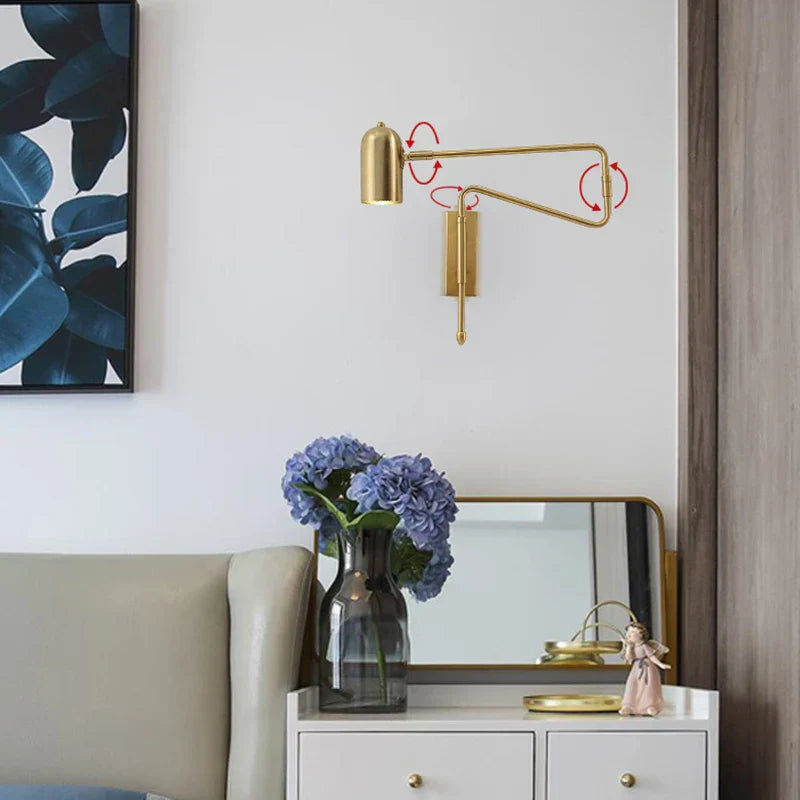 DecorBites™ Adjustable Long-Arm Wall Lamp with Switch, E27 Flex Reading Bedside Light