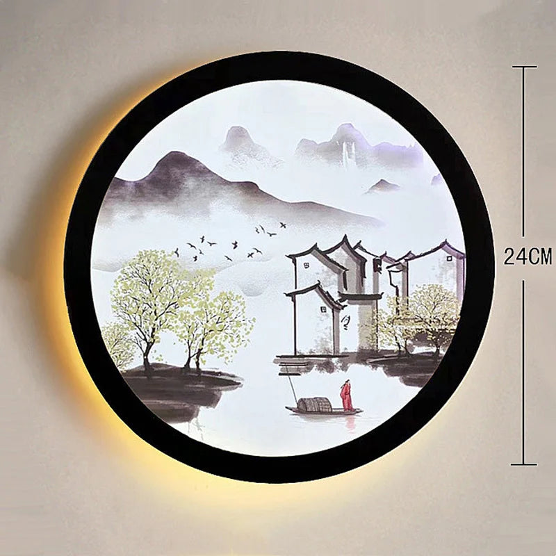 DecorBites™ Industrial Acrylic Round Wall Lamp | Vintage Mural Sconces for Bedroom Decor