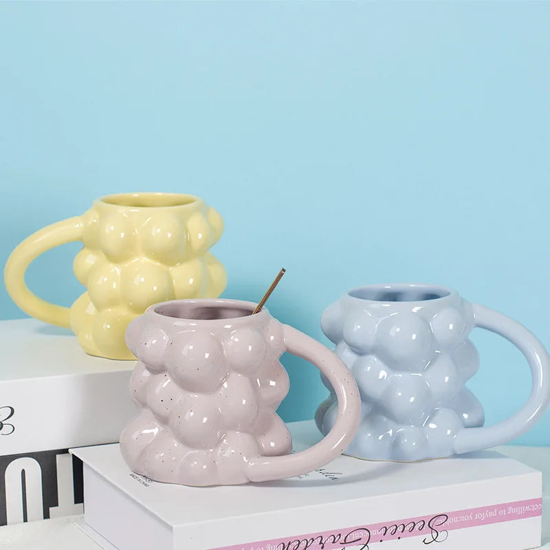 DecorBites™ Grape Ceramic Mug: Cute, High Value, Office & Home Milk Cup, Women's Gift.