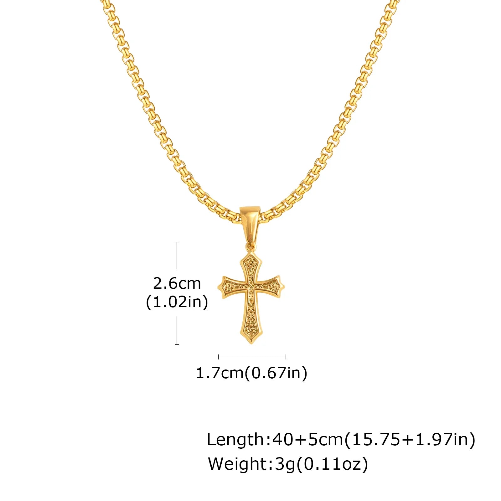Hip Hop Cross Necklace for Men Women | Stainless Steel Chic Cross Pendant Christian Jewelry