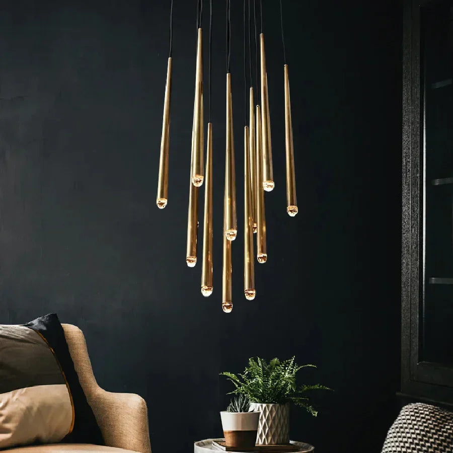 DecorBites™ LED Chandelier: Modern, Dimmable Ceiling Light for Living Room, Kitchen, Staircase