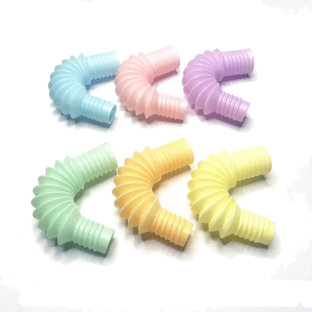 Rainbow Pop Tubes Fidget Toy | Sensory Stress Relief Set for Kids and Adults
