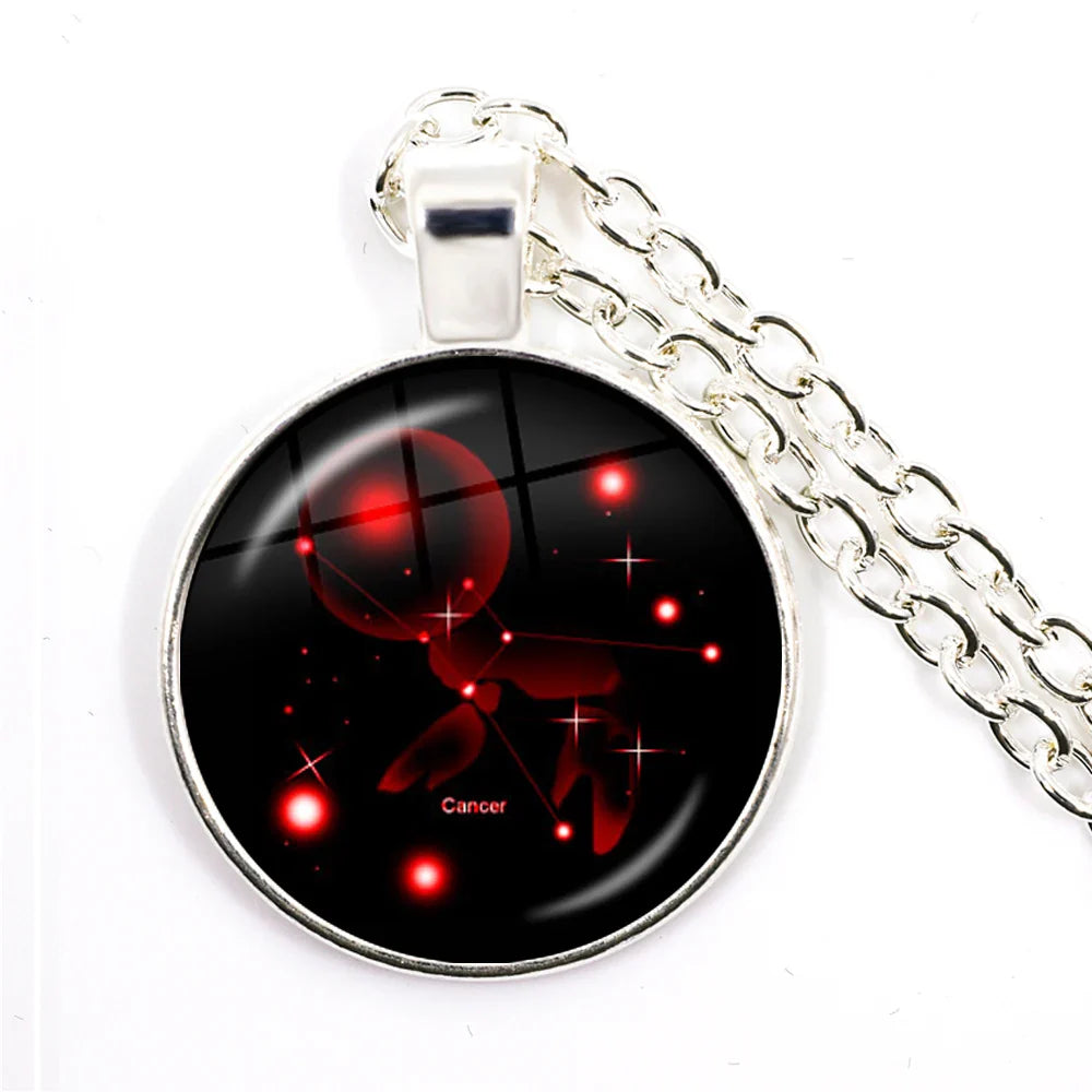 Zodiac Necklace Silver Plated | 12 Constellation Pendant Jewelry