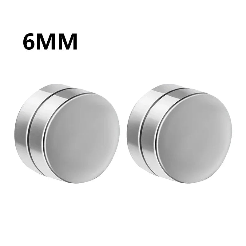 Fashion Crystal Magnetic Clip Ear Stud | Non Piercing Earrings for Men Women