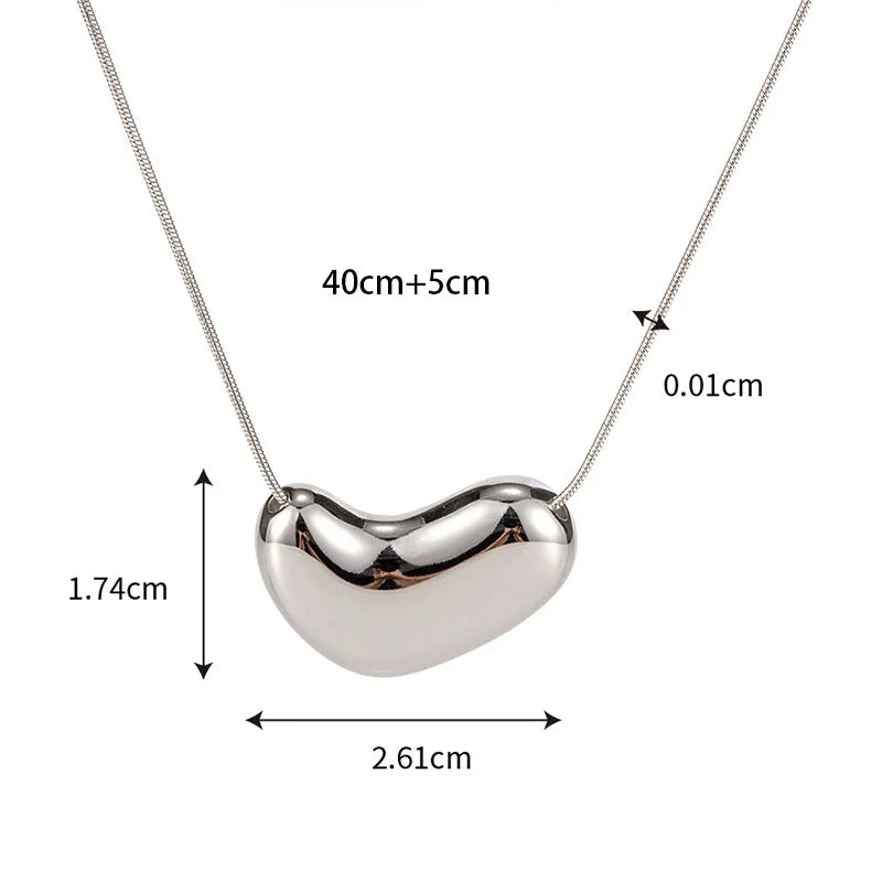 316L Stainless Steel Heart Necklace with Delicate Chain | Hypoallergenic Jewelry Gift for Women