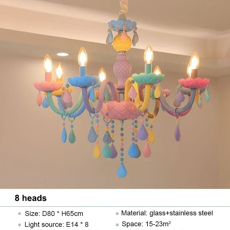 Modern macaron color decorbites crystal chandelier children room