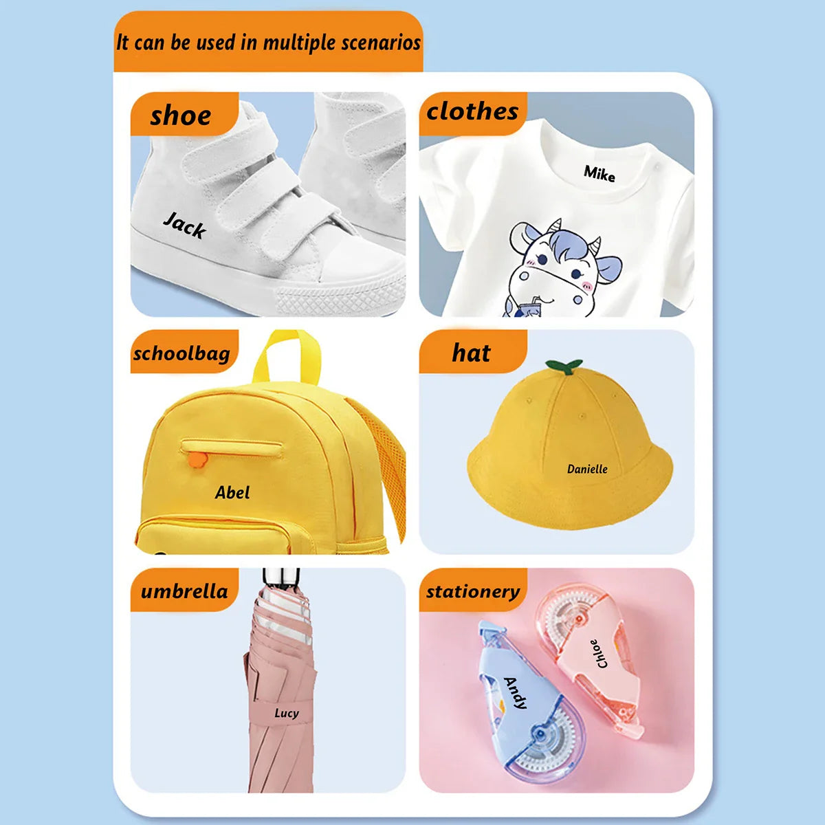 Custom Name Stamp for Clothes and School Uniforms | Personalized Belongings Marker