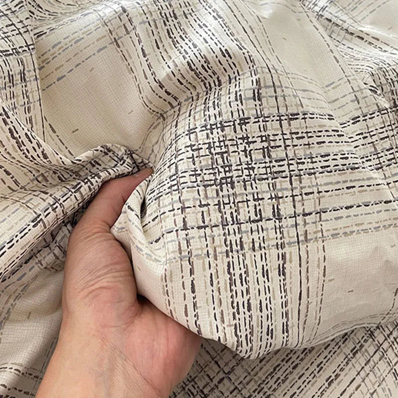 DecorBites™ Cotton Grid Bedding Set - Soft & Stylish Bed Sheet, Quilt Cover Kit