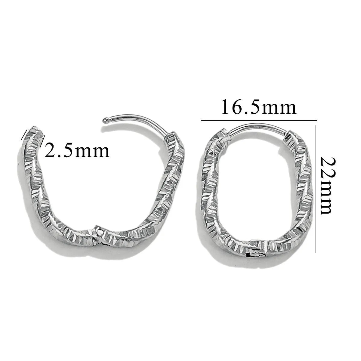 6pcs Stainless Steel Rectangular Textured Earrings | 18K Gold Plated DIY Jewelry Findings