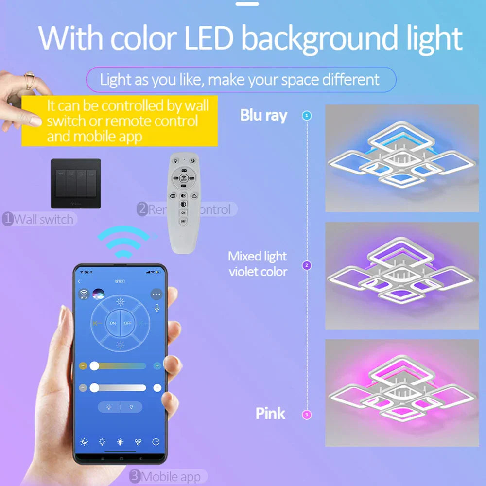 DecorBites™ LED Ceiling Chandelier with Dimmable Light for Home Decor