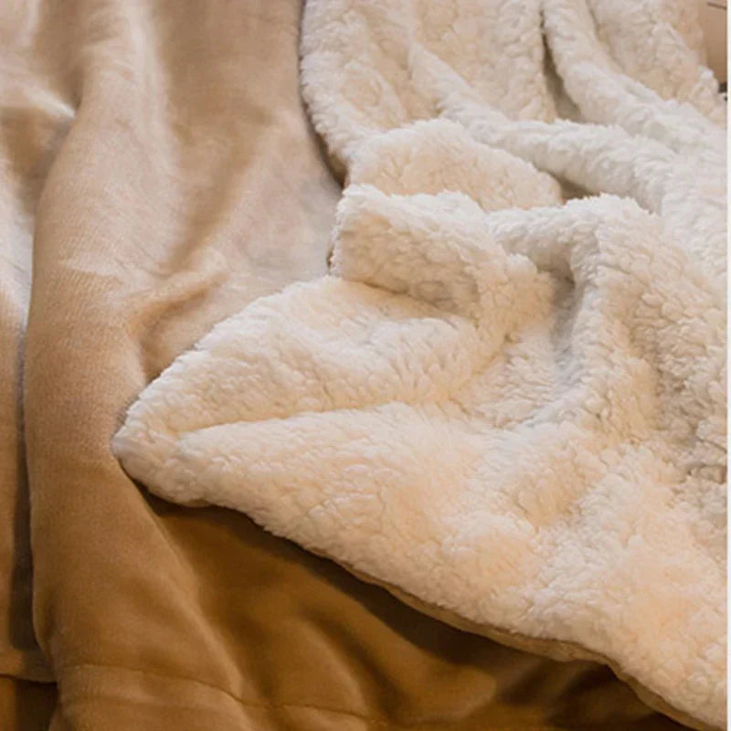 DecorBites™ Cozy Lambswool Flannel Blanket for Sofa, Office, and Bed