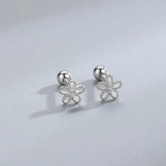 Heart Stud Earrings for Women | Hypoallergenic Screw Back Piercing Jewelry