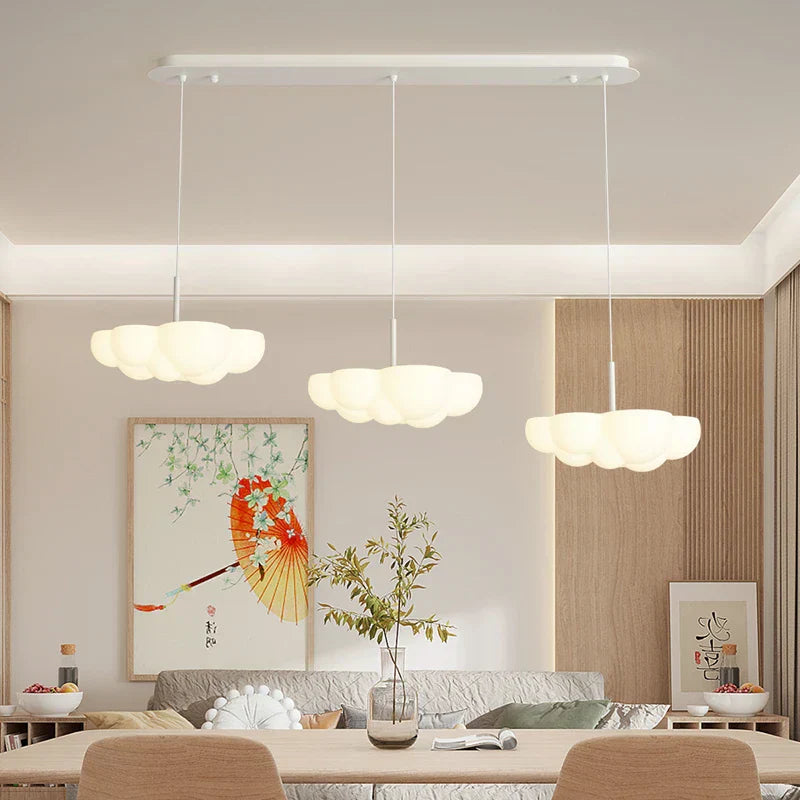 DecorBites™ Cloud White Modern Chandelier Floating Pendant Lamp Kitchen Island Light