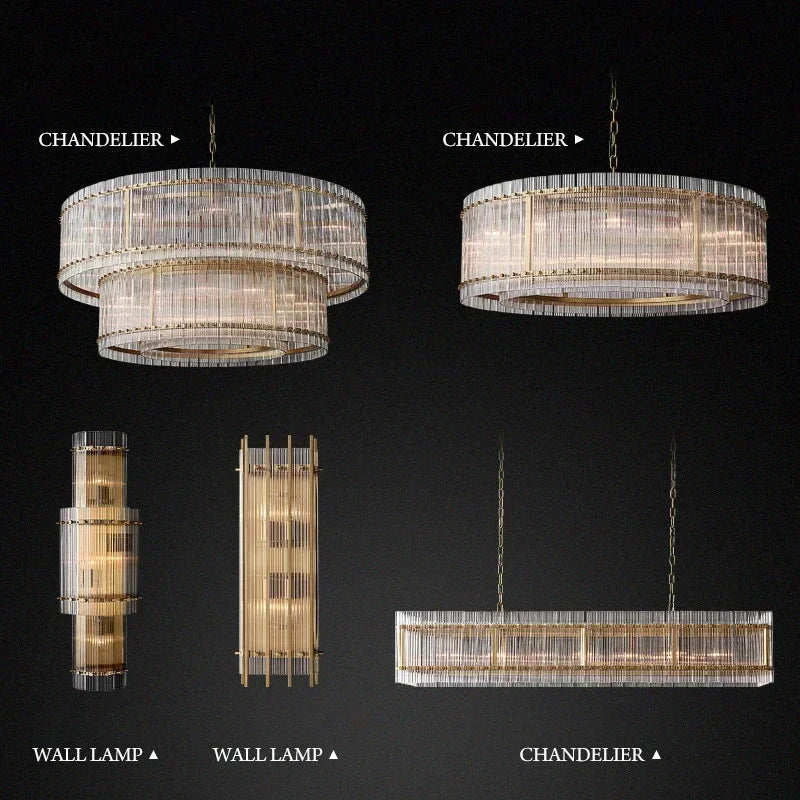 DecorBites™ Gold Double Layer Ring Crystal Pendant Light for Elegance in Every Room