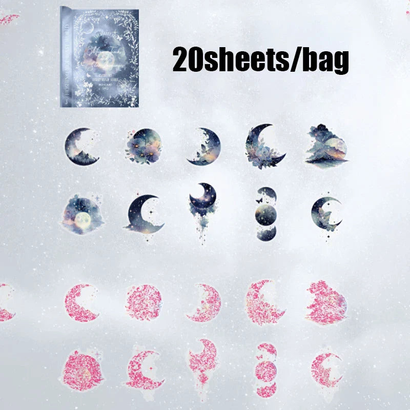 Mr. Paper 20pcs Floral Encounter PET Stickers | Botanical Theme Journal Decor