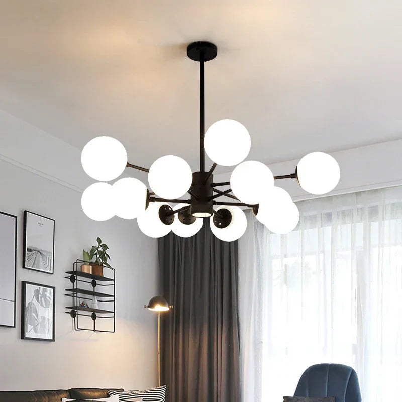 DecorBites™ Glass Ball LED Chandelier for Bedroom and Dining Room