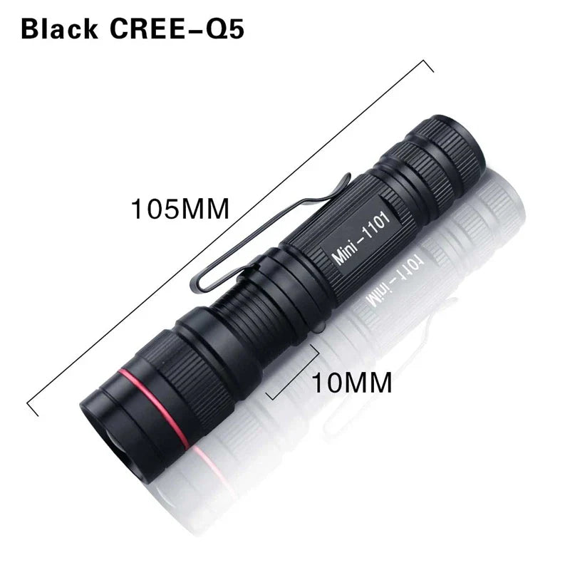 Mini Q5 LED Flashlight | Adjustable Zoom Flashlight for Camping and Hiking