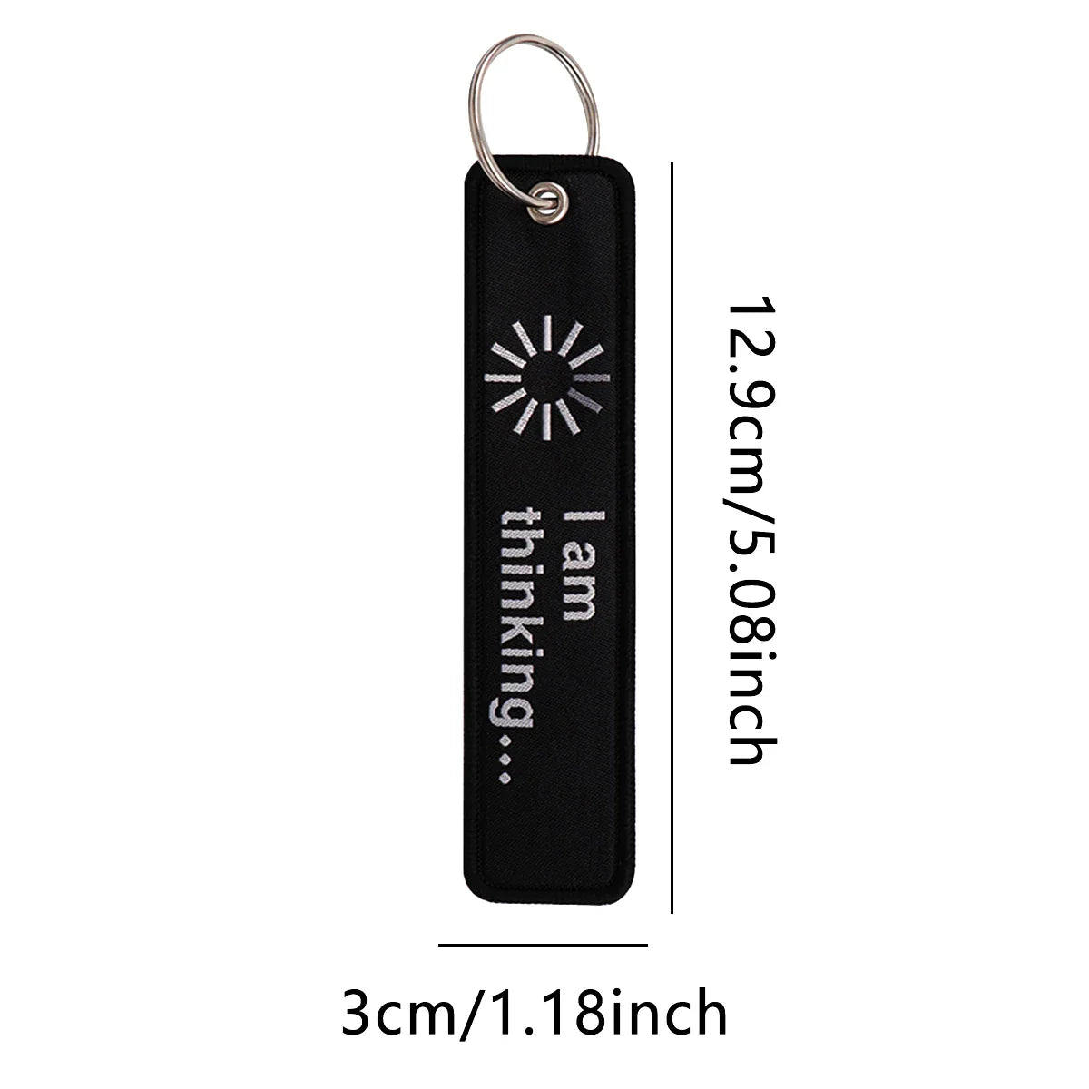 Embroidery Key Fob Keychain | Black Tag for Cars Motorcycles