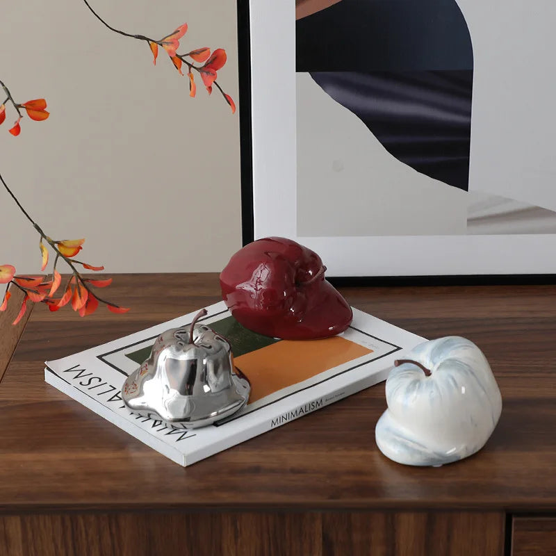 DecorBites™ Abstract Melting Apple Ceramic Ornaments Home Decor Handicrafts