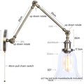 DecorBites™ Industrial Adjustable LED Wall Sconce with Clear Glass Shade