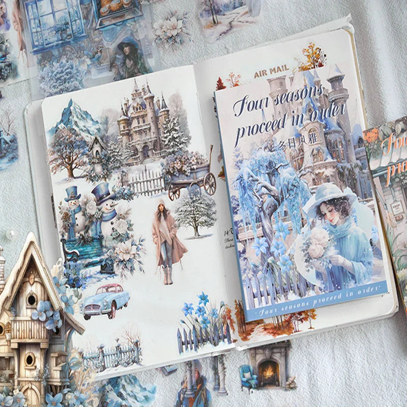 Mr Paper 20Pcs/book Teenage Travelling Decorative Sticker Book | Four Seasons DIY Calendar Diary