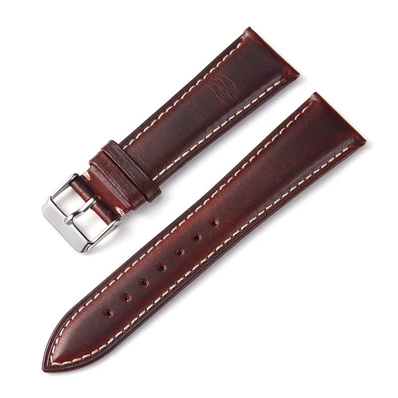 COROS Bands Leather Watch Strap Vintage Oil Wax Cowhide Unisex Buckle