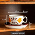 DecorBites™ Flowers Pattern Ceramic Cup&saucer Set Gold-plated Coffee Tea Mug Juice Container