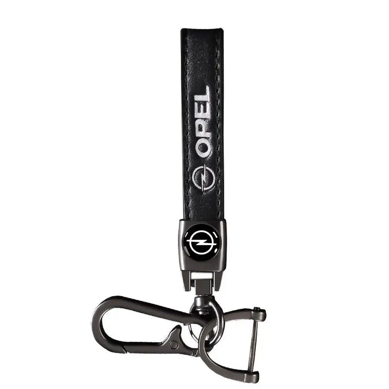Opel Leather Keychain | Embroidered Car Emblem Key Ring