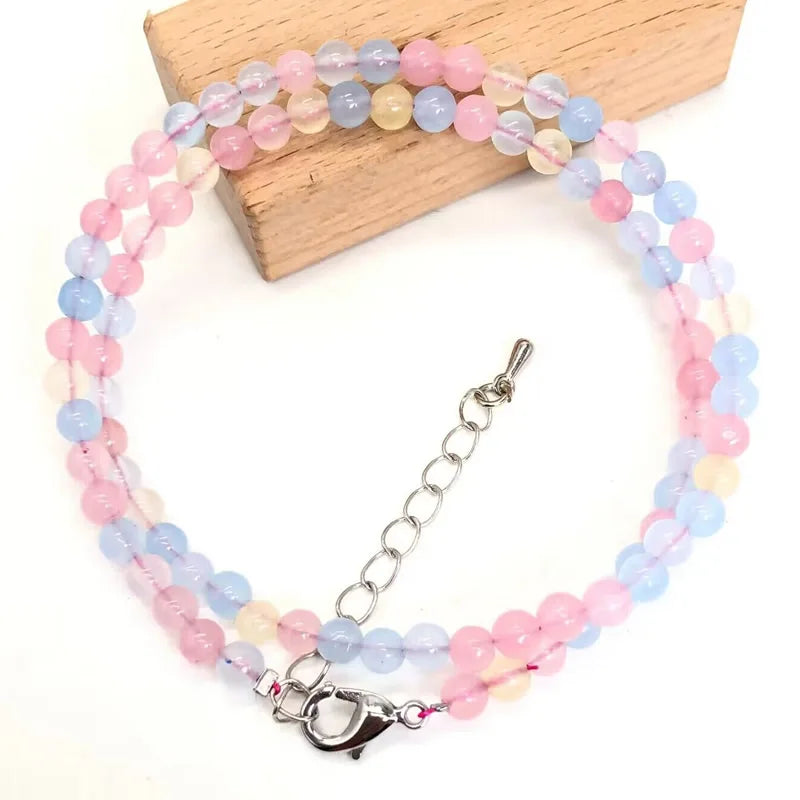 2025 Natural Stone Crystal Choker Necklace | 4mm Bohemian Adjustable Choker