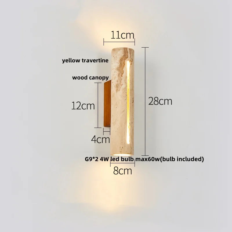 DecorBites™ LED Wall Sconce Modern Nordic Wood Canopy Terrazzo Bathroom Mirror Light