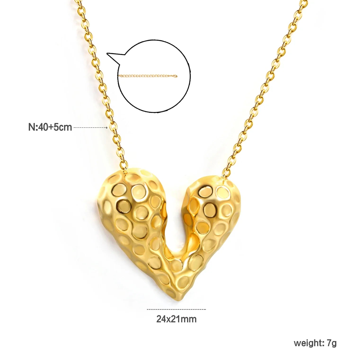 ASONSTEEL Romantic Heart Pendant Necklace | Gold Stainless Steel Choker for Women Gift