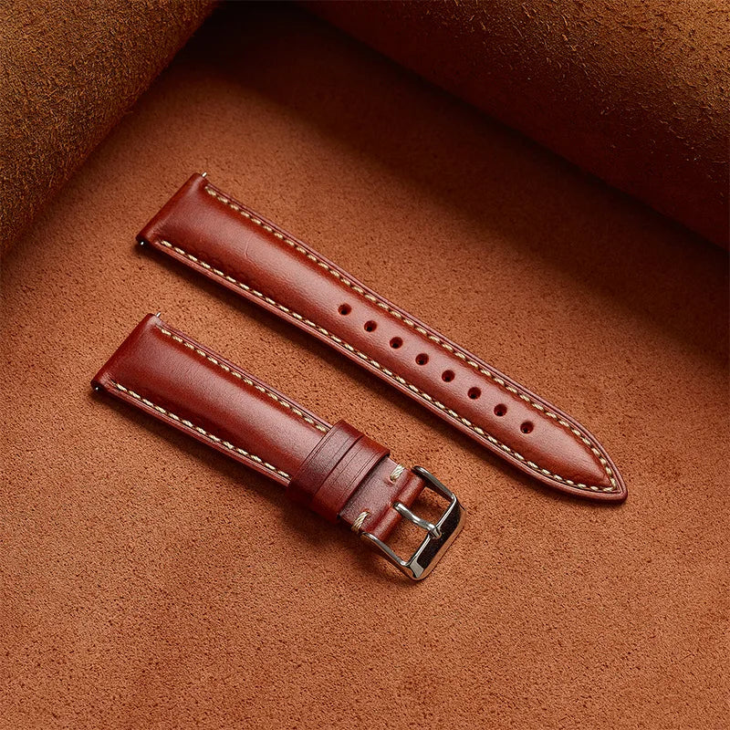 COROS Bands Leather Watch Strap Vintage Oil Wax Cowhide Unisex Buckle