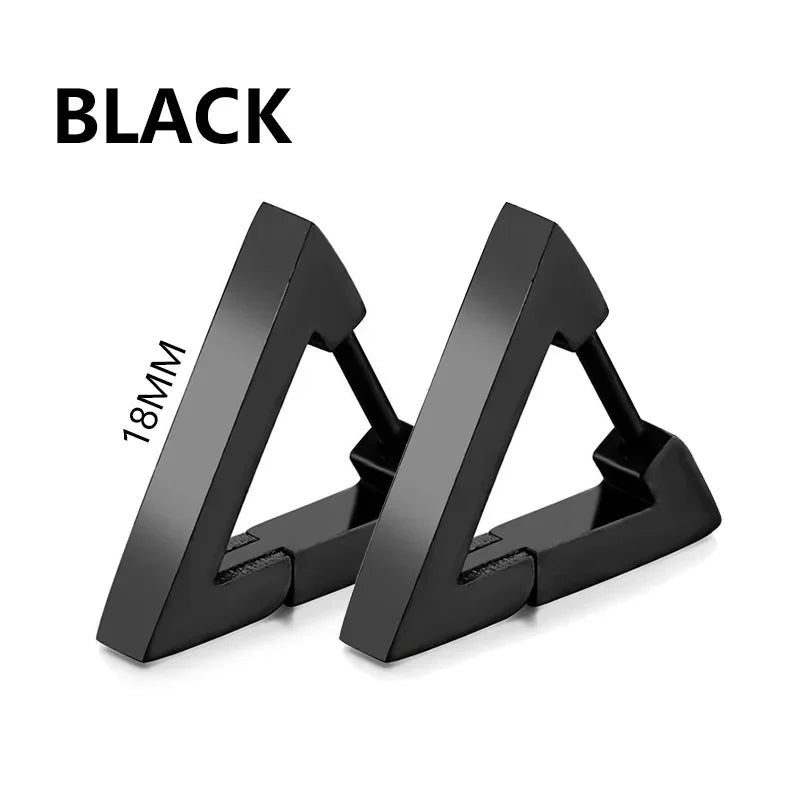Gothic Hoop Earrings for Men and Women | Stainless Steel Clip-On Ear Cuffs