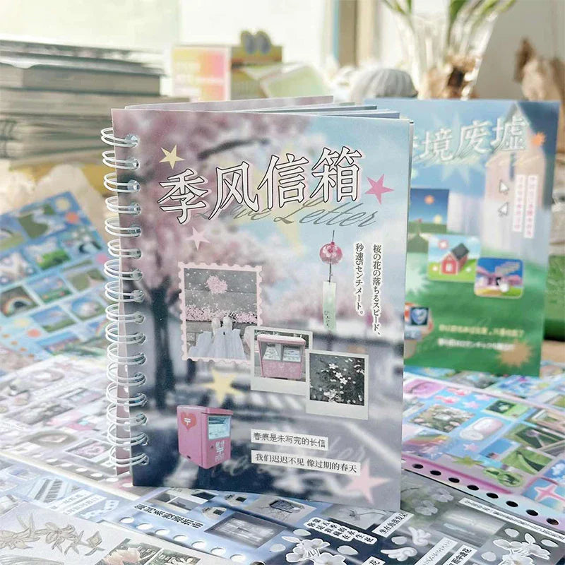 Mr. Paper Time Reshaping Cut Film Sticker Book | 30pcs Coil Design for DIY Scrapbook Notebook Cup Journal Decoration
