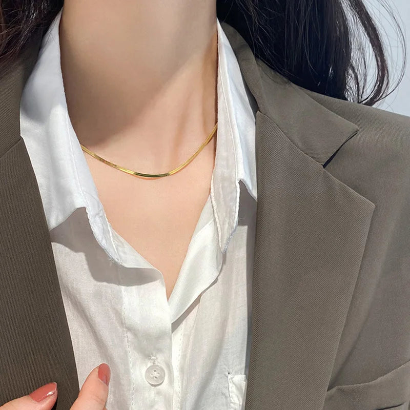 Tricolor Hand Braided Stainless Steel Necklace | Cuban Chain Jewelry for Women