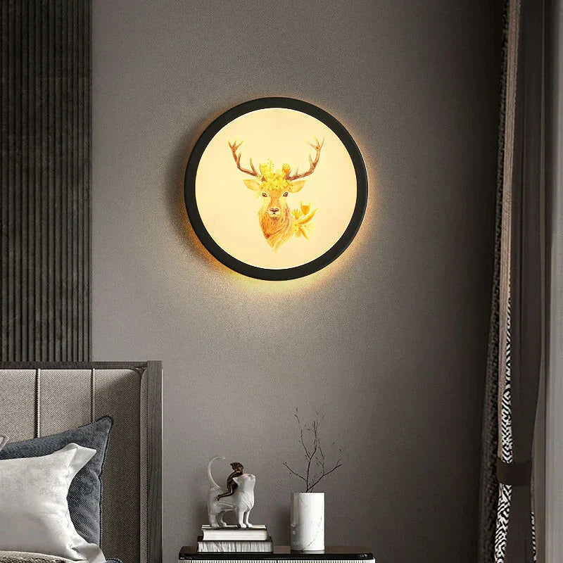 DecorBites™ Industrial Acrylic Round Wall Lamp | Vintage Mural Sconces for Bedroom Decor