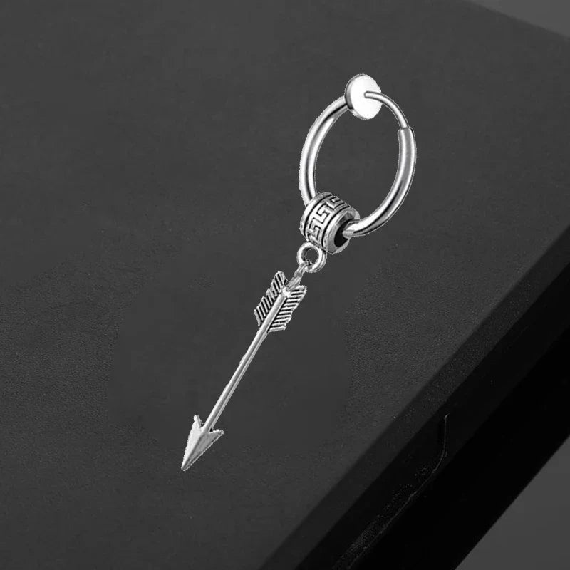 2pc Punk Stainless Steel Arrow Stud Earrings | Unisex Gothic Jewelry