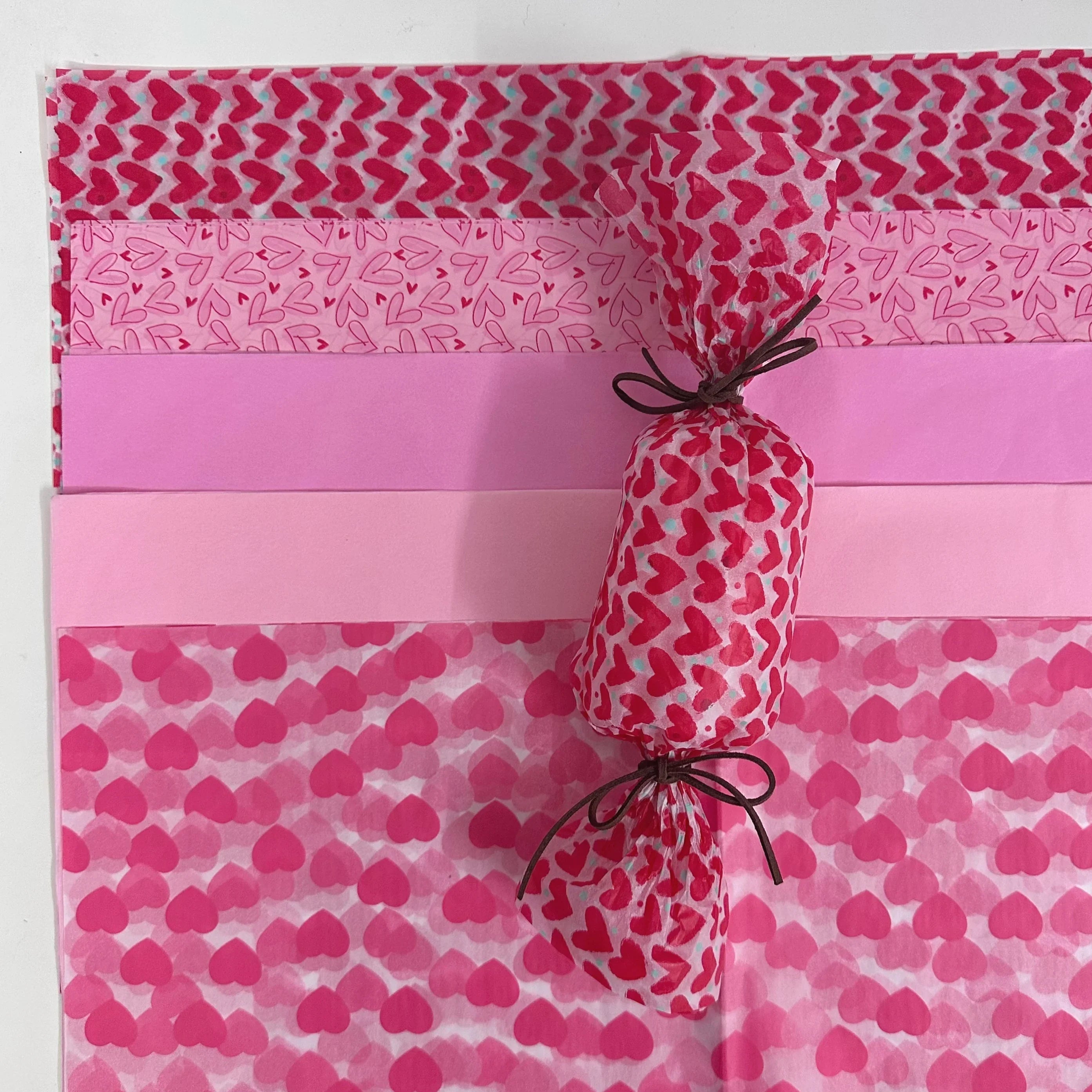 30 Red Heart Snowflake Gift Wrap Sheets | Wedding Valentine Birthday Packaging Paper
