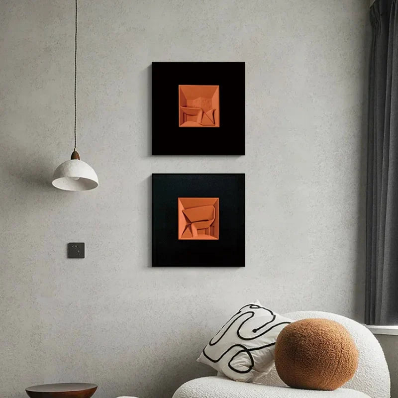 DecorBites™ Abstract Geometric Wall Decoration Square Mural Room Accessories